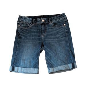 White House Black Market Denim Bermuda Shorts Size 6 Dark Wash Jean Shorts
